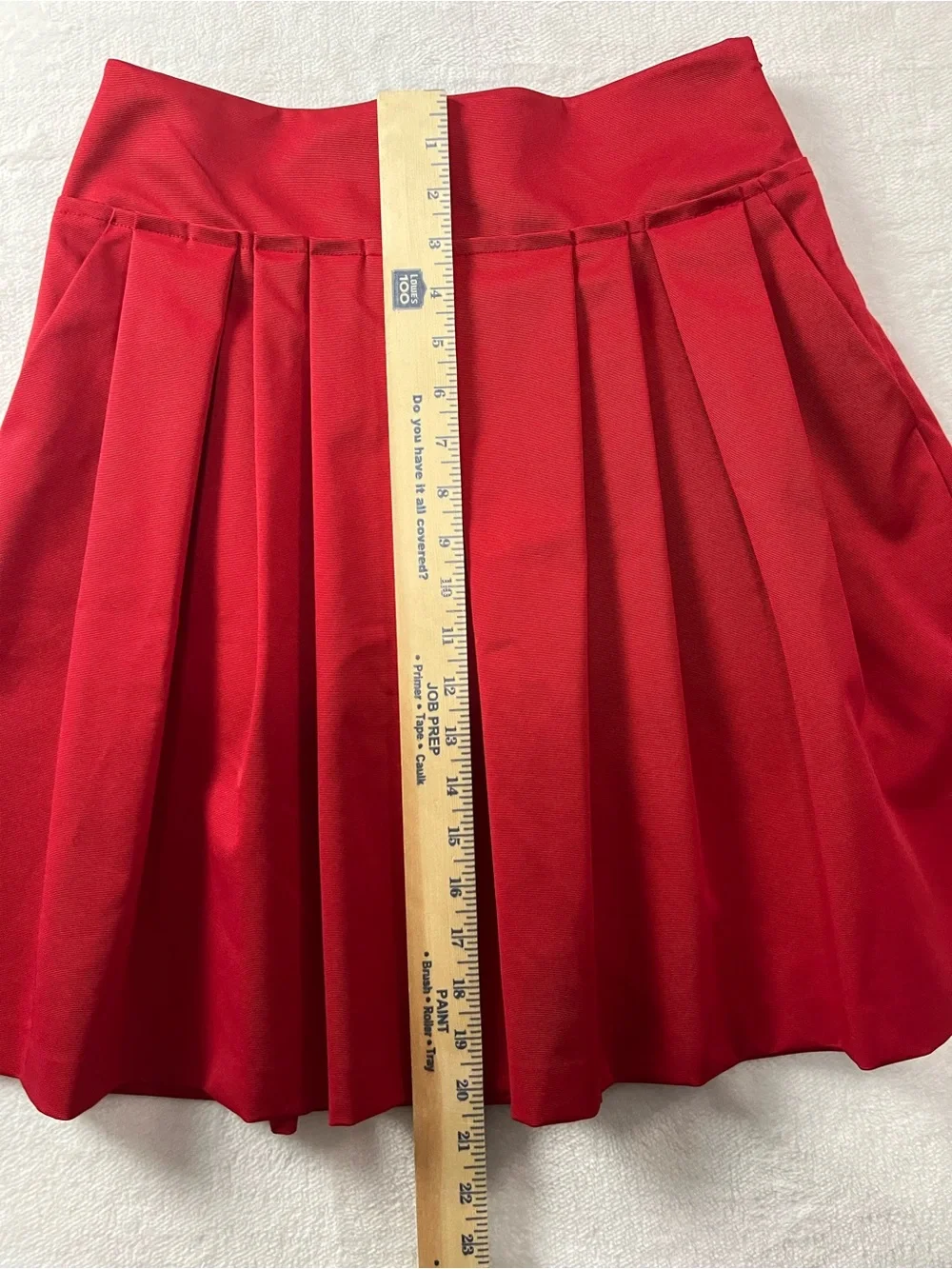 Ann Taylor Crimson Red Pleated Taffeta Mini Skirt Size 0 NWT High Waist Pockets